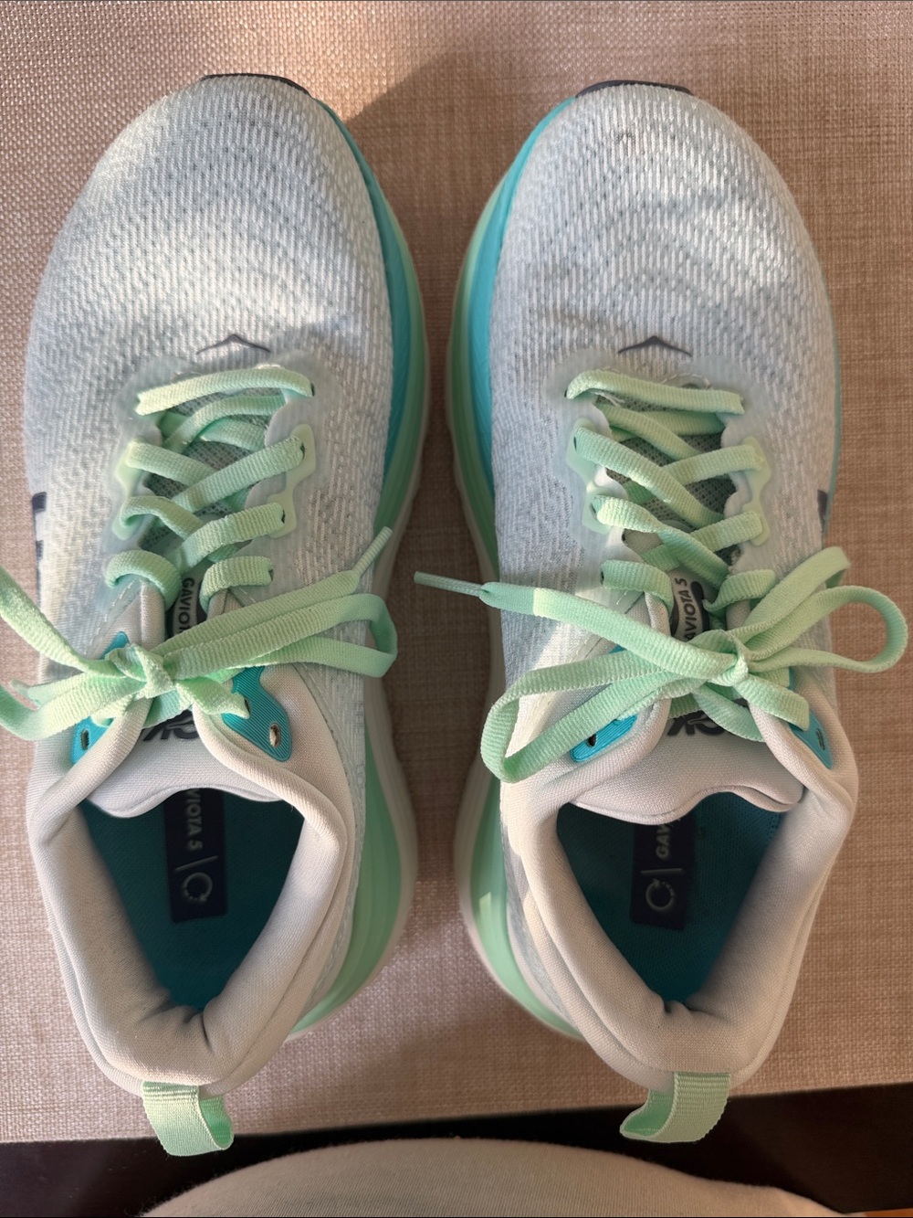 Hoka Mint and Teal Performance Running Shoes - Picture 5 of 9